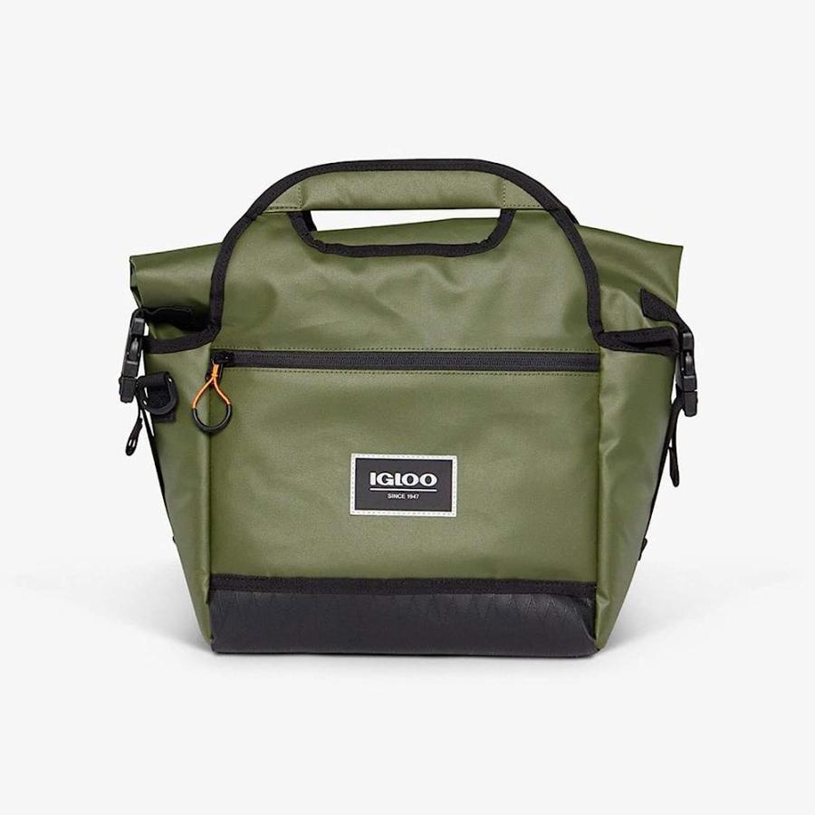 IGLOO PURSUIT 16-CAN PORTABLE LUNCH BOX BAG COOLER W/PADDED STRAP, CHIVE GREEN | igloo