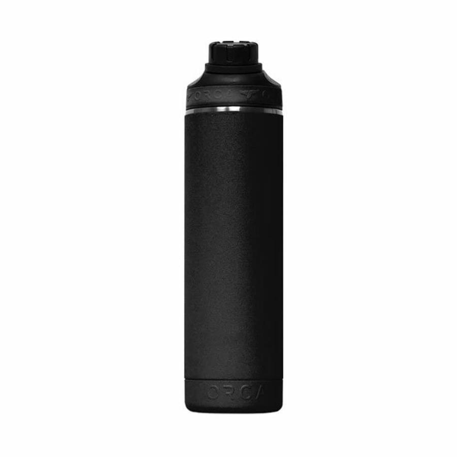 ORCA HYDRA 22 OZ. 18/8 STAINLESS STEEL INSULATED WATER BOTTLE, SCREW TOP SPORTS BOTTLE, POWDER COATED, WITH SILICONE GRIP WHALE TALE HANDLE, TOP | LES CREATIONS | 08