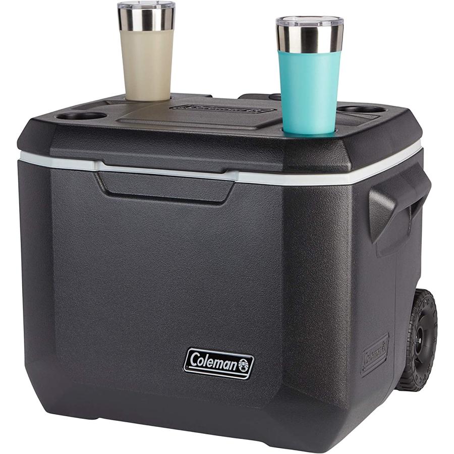 Coleman Rolling Cooler 50 Quart Xtreme 5 Day Cooler with Wheels Wheeled Hard Cooler Keeps Ice Up to 5 Days, Black | Coleman | 06