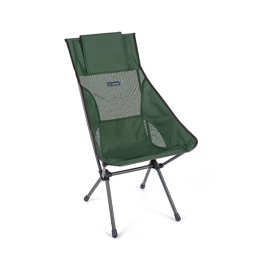 HELINOX SUNSET CHAIR LIGHTWEIGHT, HIGH-BACK, COMPACT, COLLAPSIBLE CAMPING CHAIR, FOREST GREEN, WITH POCKETS | Helinox