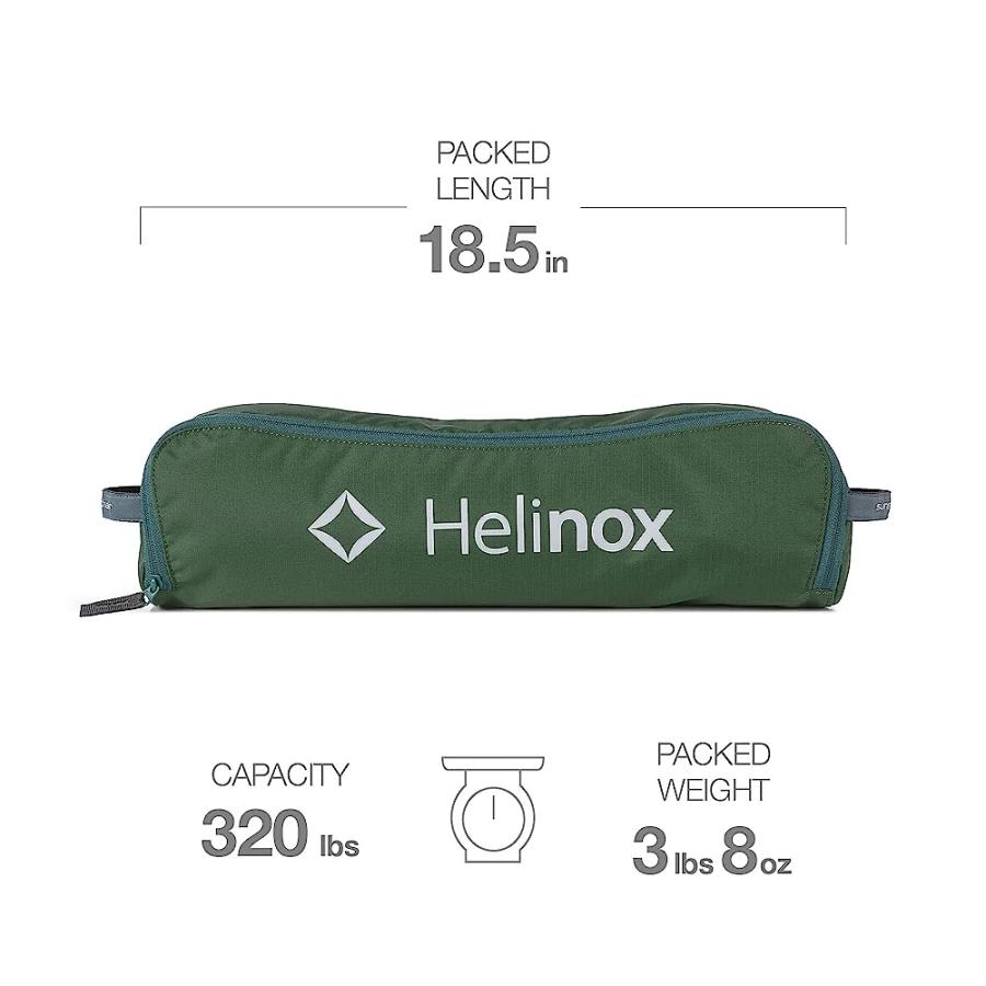 HELINOX SUNSET CHAIR LIGHTWEIGHT, HIGH-BACK, COMPACT, COLLAPSIBLE CAMPING CHAIR, FOREST GREEN, WITH POCKETS | Helinox | 01