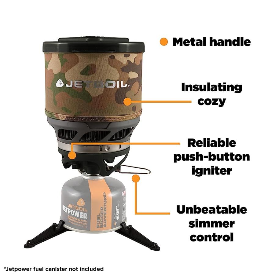 JETBOIL MINIMO CAMPING AND BACKPACKING STOVE COOKING SYSTEM WITH ADJUSTABLE HEAT CONTROL (CAMO) | JETBOIL | 04