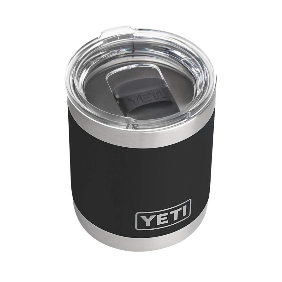 YETI Rambler 10オンス ローボール マグスライダー蓋付き 真空断熱 ステンレス製、ブラック | YETI