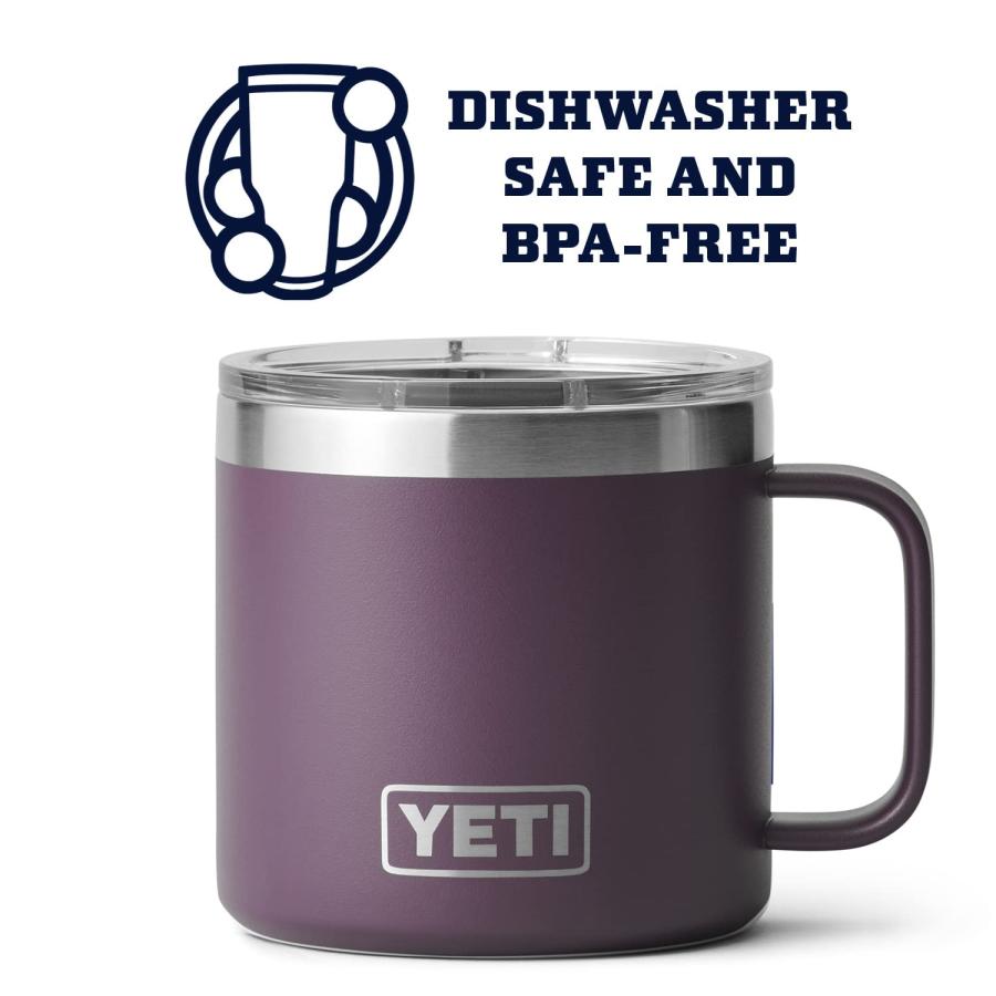 YETI Rambler 14オンス マグカップ マグスライダー蓋付き 真空断熱 ステンレス製、ノルディックパープル | YETI | 02