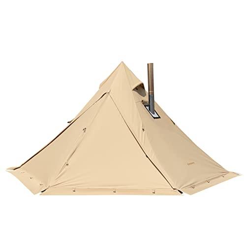 KINGCAMP HOT TENT WITH STOVE JACK, WINTER COTTON HOT TEEPEE TENT WITH SNOW SKIRT, SET-UP RAINFLY, FOR GLAMPING, CAMPING, HIKING, WIND-PROOFM, RAI | KingCamp