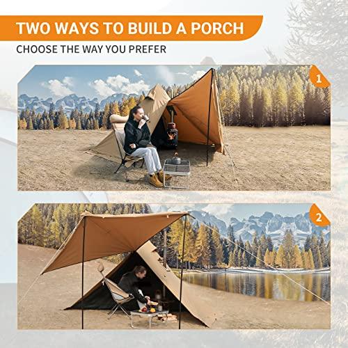 KINGCAMP HOT TENT WITH STOVE JACK, WINTER COTTON HOT TEEPEE TENT WITH SNOW SKIRT, SET-UP RAINFLY, FOR GLAMPING, CAMPING, HIKING, WIND-PROOFM, RAI | KingCamp | 05