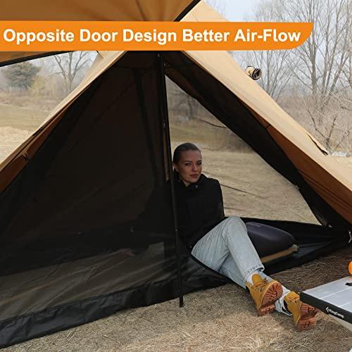 KINGCAMP HOT TENT WITH STOVE JACK, WINTER COTTON HOT TEEPEE TENT WITH SNOW SKIRT, SET-UP RAINFLY, FOR GLAMPING, CAMPING, HIKING, WIND-PROOFM, RAI | KingCamp | 08