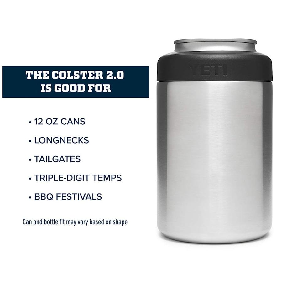 YETI RAMBLER 12 OZ. COLSTER CAN INSULATOR FOR STANDARD SIZE CANS, STAINLESS (NO CAN INSERT) | YETI | 03