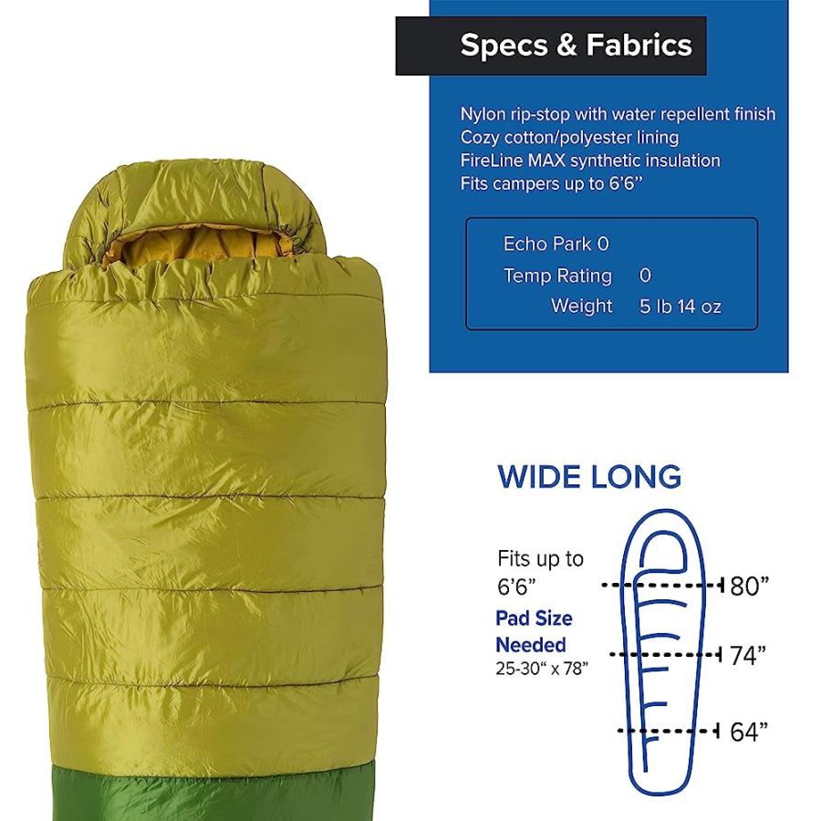 BIG AGNES ECHO PARK (FIRELINE MAX) SLEEPING BAG, 0 DEGREE | BIG AGNES | 03