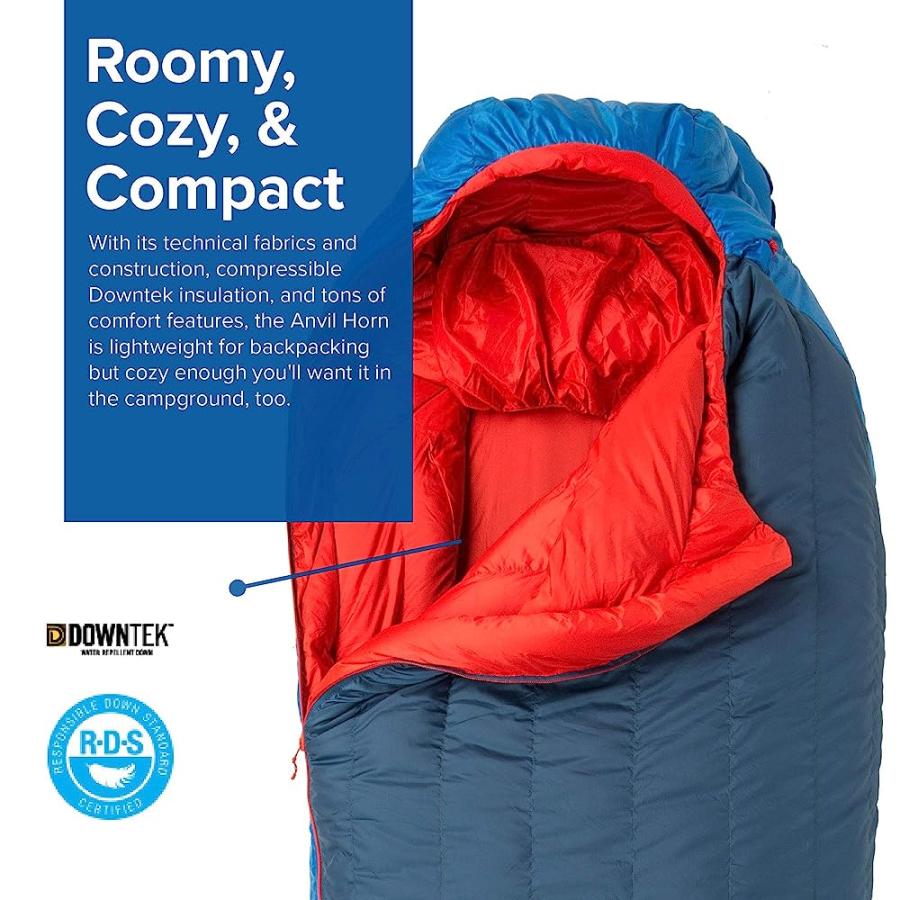 BIG AGNES ANVIL HORN (650 DOWNTEK) SLEEPING BAG, 30 DEGREE, REGULAR, LEFT ZIP | BIG AGNES | 01
