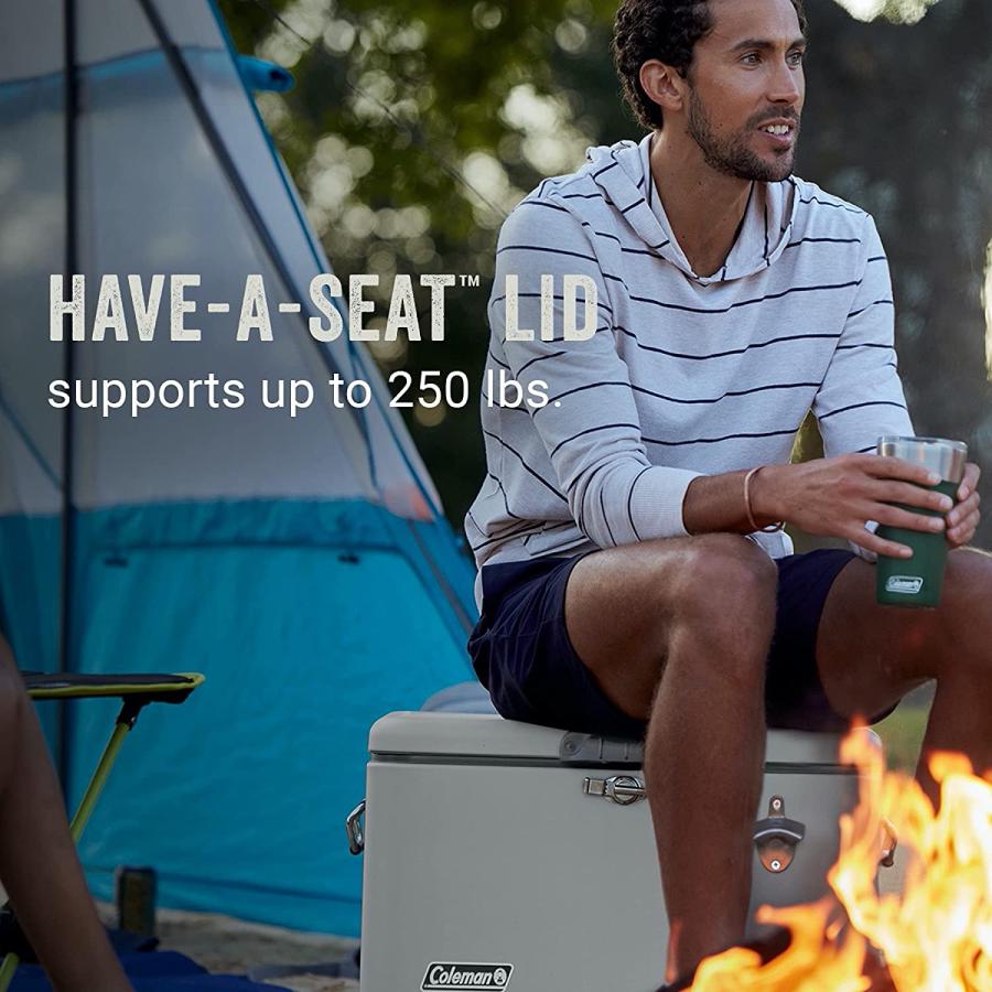 Coleman Reunion Insulated Portable Ice Chest, 54qt Steel Belted Leak Resistant Cooler with Heavy Duty Latch, Handles and Drain | Coleman | 04