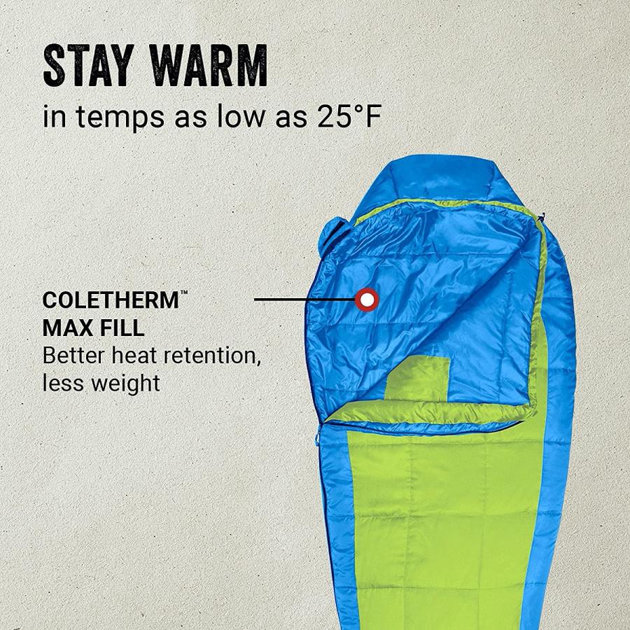 Coleman Sleeping Bag Kompact 25°F Mummy Sleeping Bag, Spider Mum | Coleman | 01