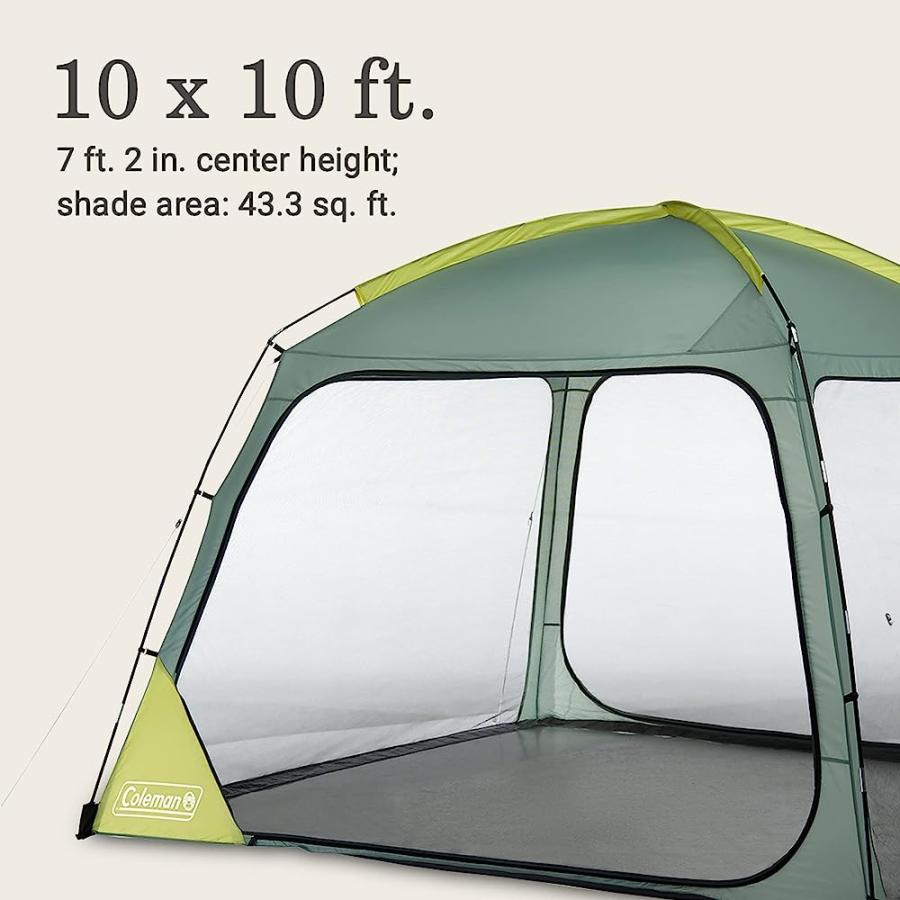 COLEMAN SKYSHADE SCREEN DOME CANOPY TENT, 10 X 10 SHADE CANOPY, UPF 50+ OUTDOOR CANOPY TENT FOR CAMPING, TAILGATING, AND BEACH SHADE, MOSS | Coleman | 05