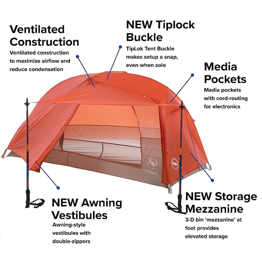 BIG AGNES COPPER SPUR HV UL BACKPACKING TENT, 1 PERSON (ORANGE) | BIG AGNES | 02