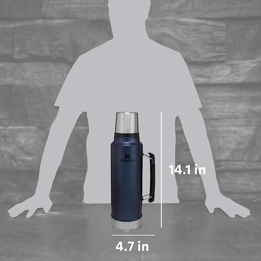 STANLEY CLASSIC VACUUMINSULATEDWIDE MOUTHBOTTLE, NIGHTFALL- BPA-FREE 18/8 STAINLESS STEELTHERMOSFOR COLD & HOTBEVERAGESKEEPS LIQUID HOT OR COLD F | STANLEY | 05