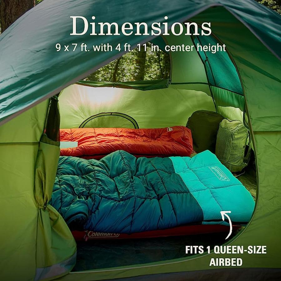 COLEMAN SUNDOME CAMPING TENT, 2/3/4/6 PERSON DOME TENT WITH EASY SETUP, INCLUDED RAINFLY AND WEATHERTEC FLOOR TO BLOCK OUT WATER, 2 WINDOWS AND 1 | Coleman | 06
