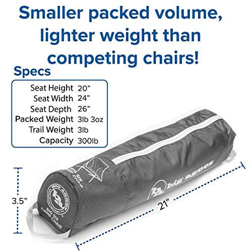 BIG AGNES BIG SIX CAMP CHAIR - HIGH & WIDE CAMPING CHAIR WITH AIRCRAFT ALUMINUM FRAME, ASPHALT | BIG AGNES | 04