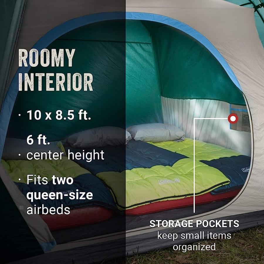 COLEMAN SKYDOME CAMPING TENT WITH FULL-FLY WEATHER VESTIBULE, 2/4/6 PERSON, EVERGREEN | Coleman | 05