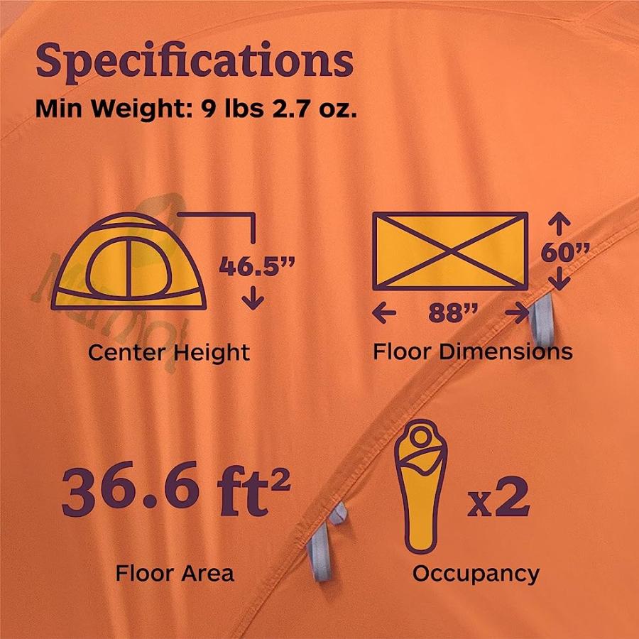 MARMOT THOR 2-PERSON TENT | EASY SET-UP, WATER-RESISTANT, STORM READY, BLAZE, 2 PERSON | Marmot | 05