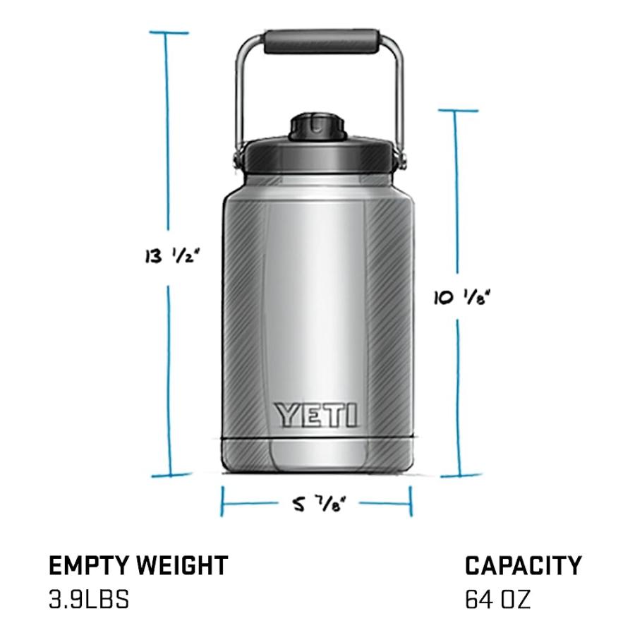 YETI RAMBLER HALF GALLON JUG, VACUUM INSULATED, STAINLESS STEEL WITH MAGCAP, CANOPY GREEN | YETI | 03