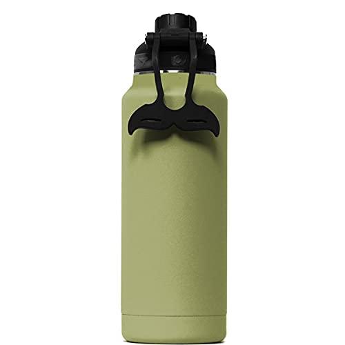 ORCA HYDRA 34 OZ. 18/8 STAINLESS STEEL INSULATED WATER BOTTLE, SCREW TOP SPORTS BOTTLE, POWDER COATED, WITH SILICONE GRIP WHALE TALE HANDLE, TOP | LES CREATIONS