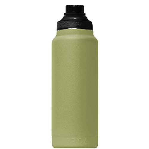 ORCA HYDRA 34 OZ. 18/8 STAINLESS STEEL INSULATED WATER BOTTLE, SCREW TOP SPORTS BOTTLE, POWDER COATED, WITH SILICONE GRIP WHALE TALE HANDLE, TOP | LES CREATIONS | 01