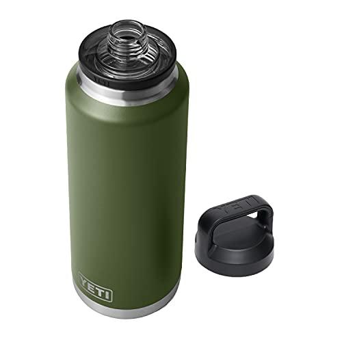 YETI Rambler 46オンス ボトル キャップ付き 真空断熱 ステンレス製、ハイランズオリーブ | YETI