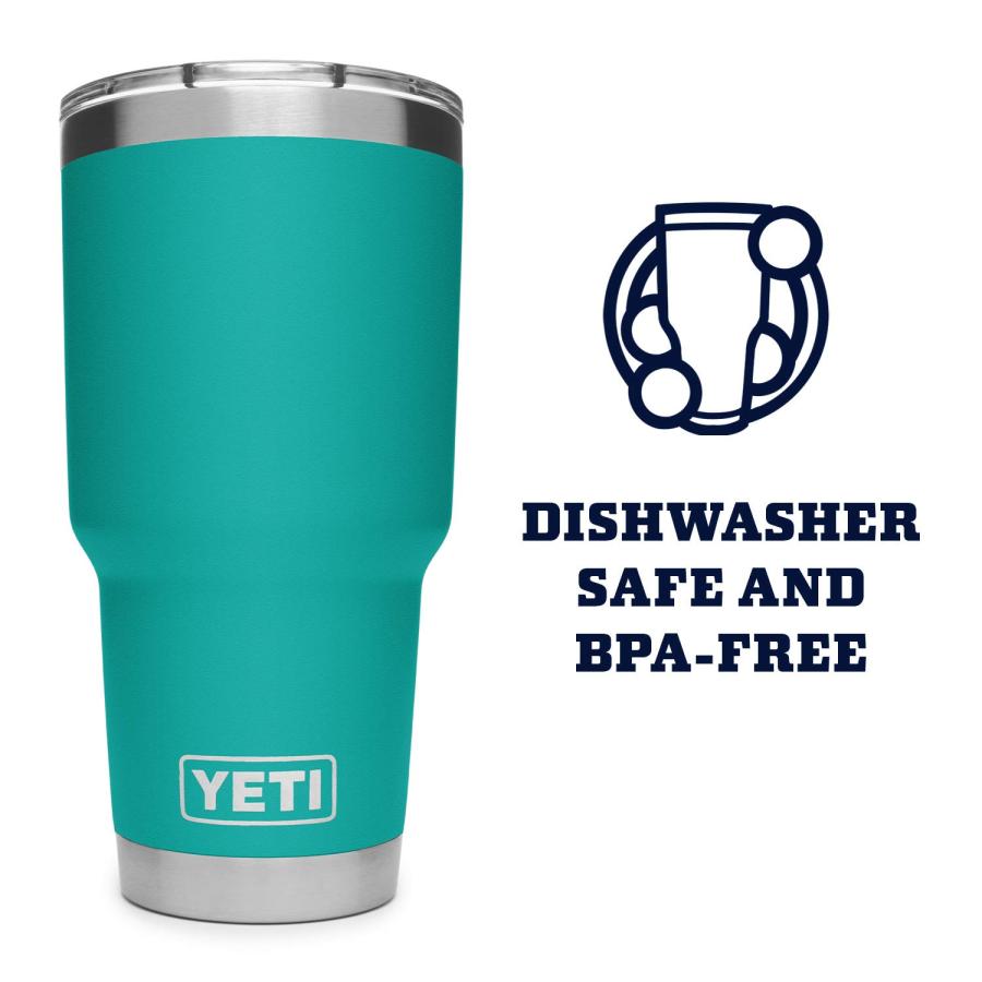 YETI Rambler 30オンス タンブラー マグスライダー蓋付き 真空断熱 ステンレス製、アクアファーブルー | YETI | 03