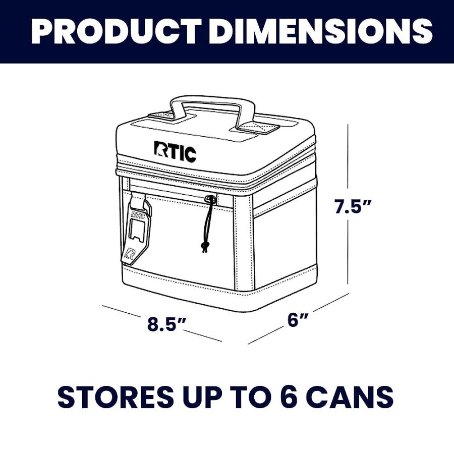 RTIC 6 CAN EVERYDAY COOLER, SOFT SIDED PORTABLE INSULATED COOLING FOR LUNCH, BEACH, DRINK, BEVERAGE, TRAVEL, CAMPING, PICNIC, FOR MEN AND WOMEN, |  | 01