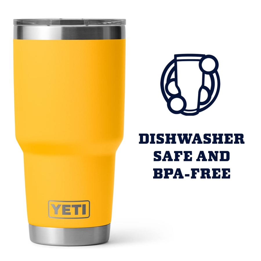 YETI Rambler 30オンス タンブラー マグスライダー蓋付き 真空断熱 ステンレス製、アルパインイエロー | YETI | 03
