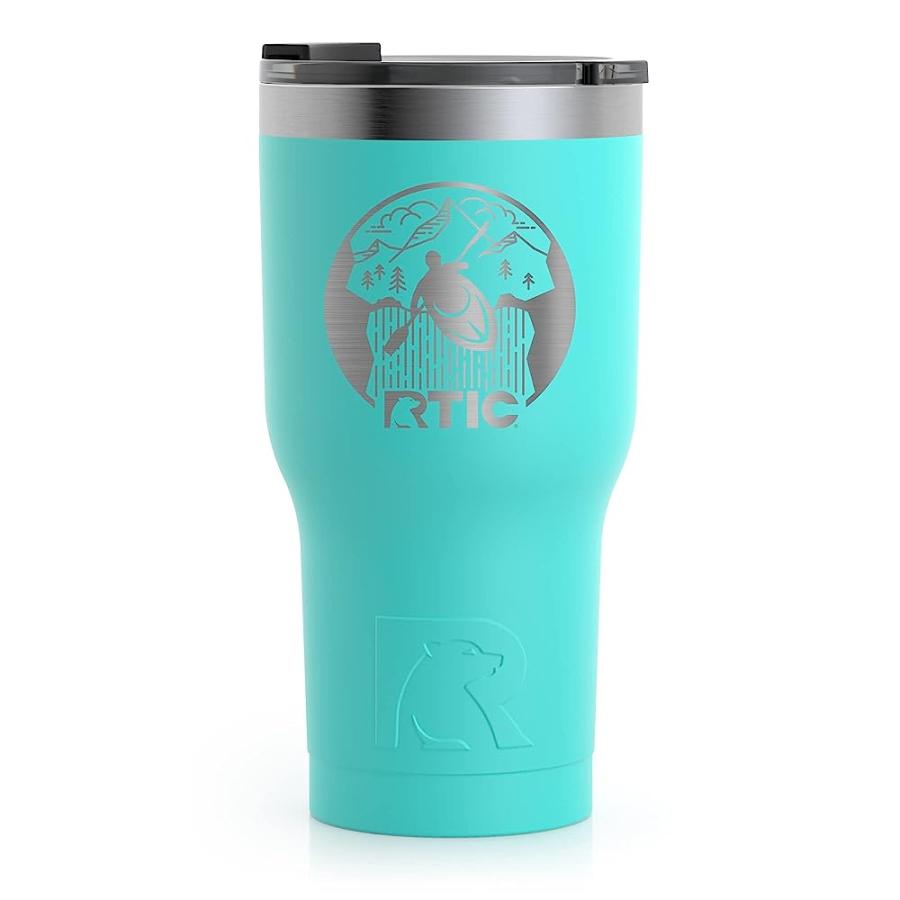 RTIC THE GET OUT AND GO INSULATED TUMBLER STAINLESS STEEL COFFEE TRAVEL MUG WITH LID, SPILL PROOF, HOT BEVERAGE AND COLD, PORTABLE THERMAL CUP, K | 