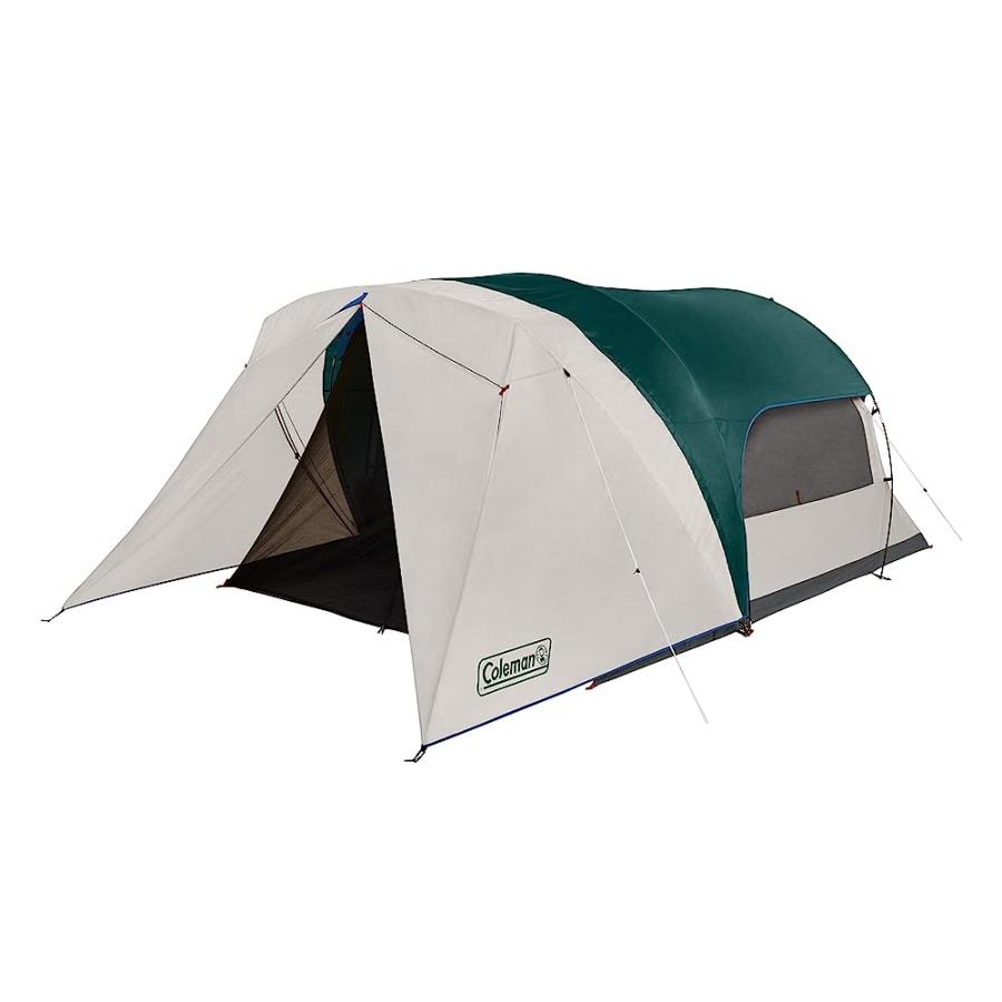COLEMAN CABIN CAMPING TENT WITH WEATHERPROOF SCREEN ROOM | 6 PERSON CABIN TENT WITH ENCLOSED SCREENED PORCH, EVERGREEN | Coleman