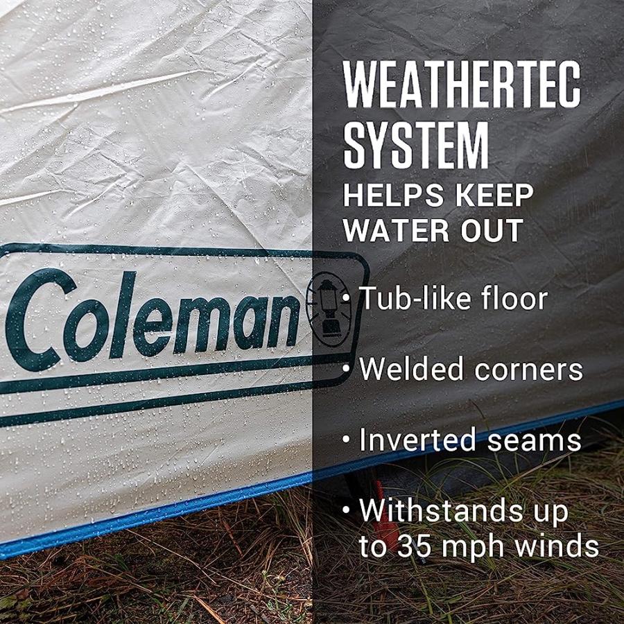 COLEMAN CABIN CAMPING TENT WITH WEATHERPROOF SCREEN ROOM | 6 PERSON CABIN TENT WITH ENCLOSED SCREENED PORCH, EVERGREEN | Coleman | 02