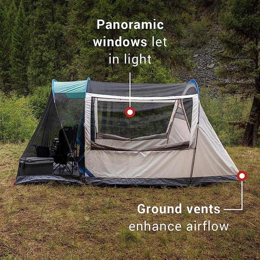 COLEMAN CABIN CAMPING TENT WITH WEATHERPROOF SCREEN ROOM | 6 PERSON CABIN TENT WITH ENCLOSED SCREENED PORCH, EVERGREEN | Coleman | 04