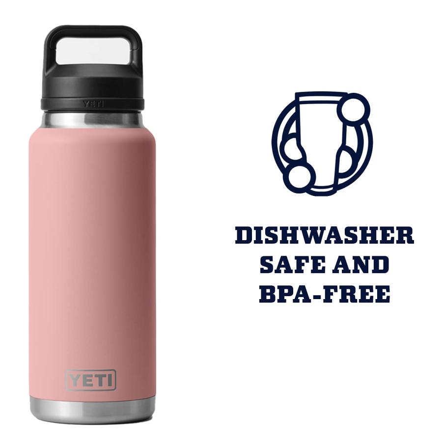 YETI Rambler 36オンス ボトル キャップ付き 真空断熱 ステンレス製、サンドストーンピンク | YETI | 04