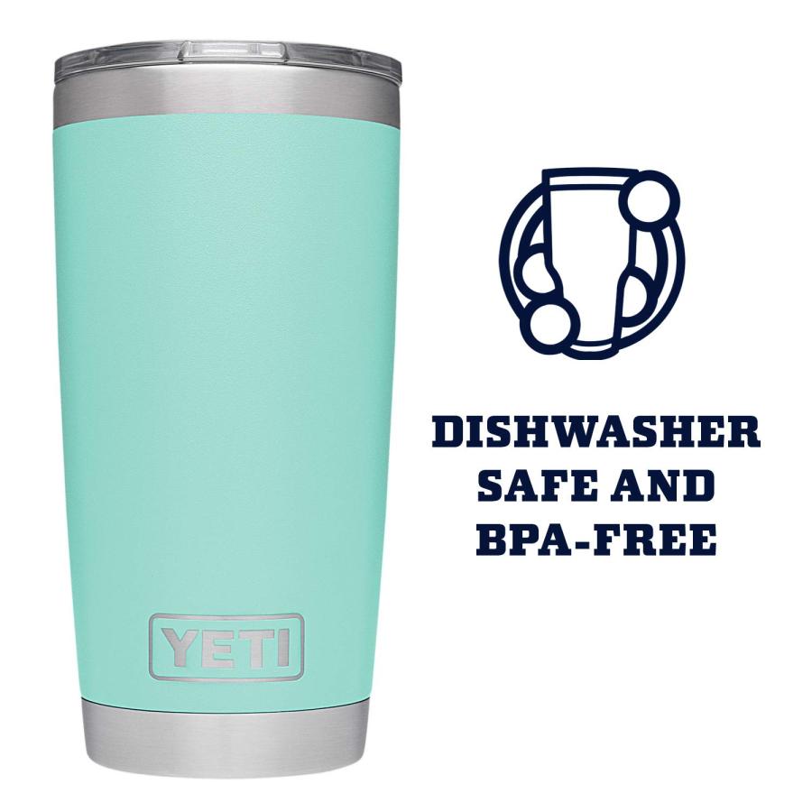 YETI Rambler 20オンス タンブラー マグスライダー蓋付き 真空断熱 ステンレス製、シーフォーム | YETI | 03