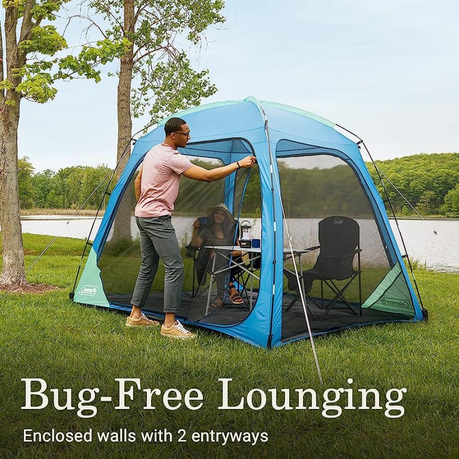 COLEMAN SKYSHADE SCREEN DOME CANOPY TENT, 8 X 8 SHADE CANOPY, UPF 50+ OUTDOOR CANOPY TENT FOR CAMPING, TAILGATING, AND BEACH SHADE, MEDIUM BLUE | Coleman | 01