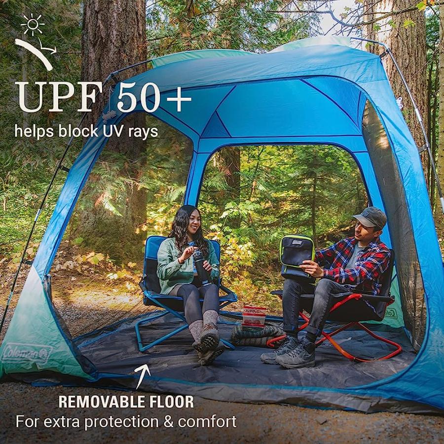 COLEMAN SKYSHADE SCREEN DOME CANOPY TENT, 8 X 8 SHADE CANOPY, UPF 50+ OUTDOOR CANOPY TENT FOR CAMPING, TAILGATING, AND BEACH SHADE, MEDIUM BLUE | Coleman | 02