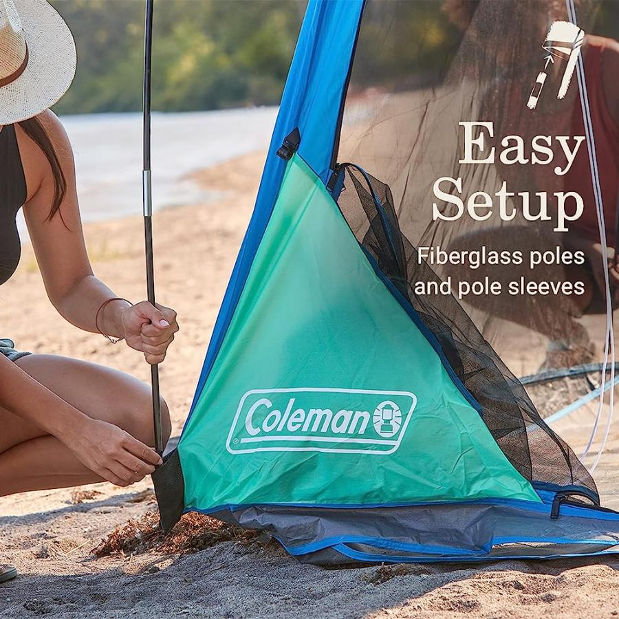 COLEMAN SKYSHADE SCREEN DOME CANOPY TENT, 8 X 8 SHADE CANOPY, UPF 50+ OUTDOOR CANOPY TENT FOR CAMPING, TAILGATING, AND BEACH SHADE, MEDIUM BLUE | Coleman | 03