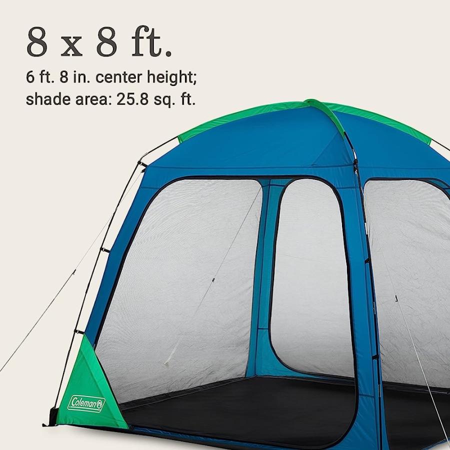 COLEMAN SKYSHADE SCREEN DOME CANOPY TENT, 8 X 8 SHADE CANOPY, UPF 50+ OUTDOOR CANOPY TENT FOR CAMPING, TAILGATING, AND BEACH SHADE, MEDIUM BLUE | Coleman | 05
