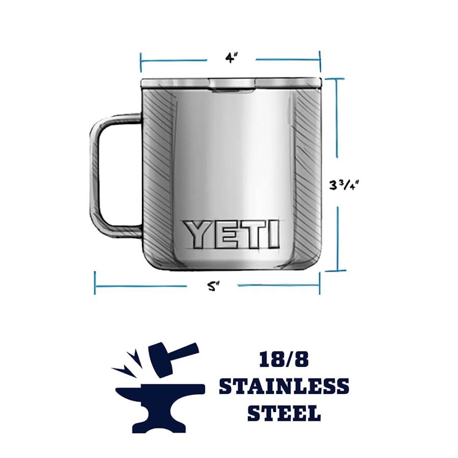 YETI RAMBLER 14 OZ MUG, VACUUM INSULATED, STAINLESS STEEL WITH MAGSLIDER LID, CHARCOAL | YETI | 01