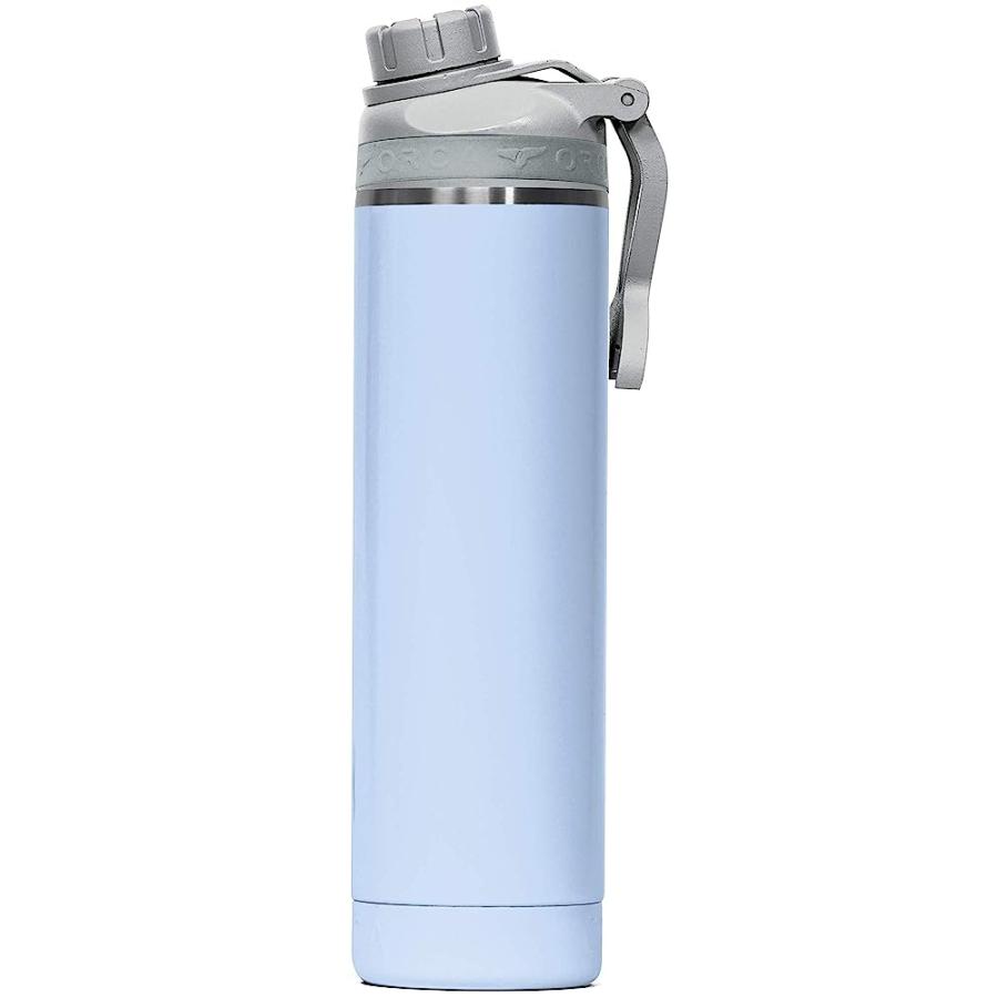 ORCA HYDRA 22 OZ. 18/8 STAINLESS STEEL INSULATED WATER BOTTLE, SCREW TOP SPORTS BOTTLE, POWDER COATED, WITH SILICONE GRIP WHALE TALE HANDLE, TOP | LES CREATIONS