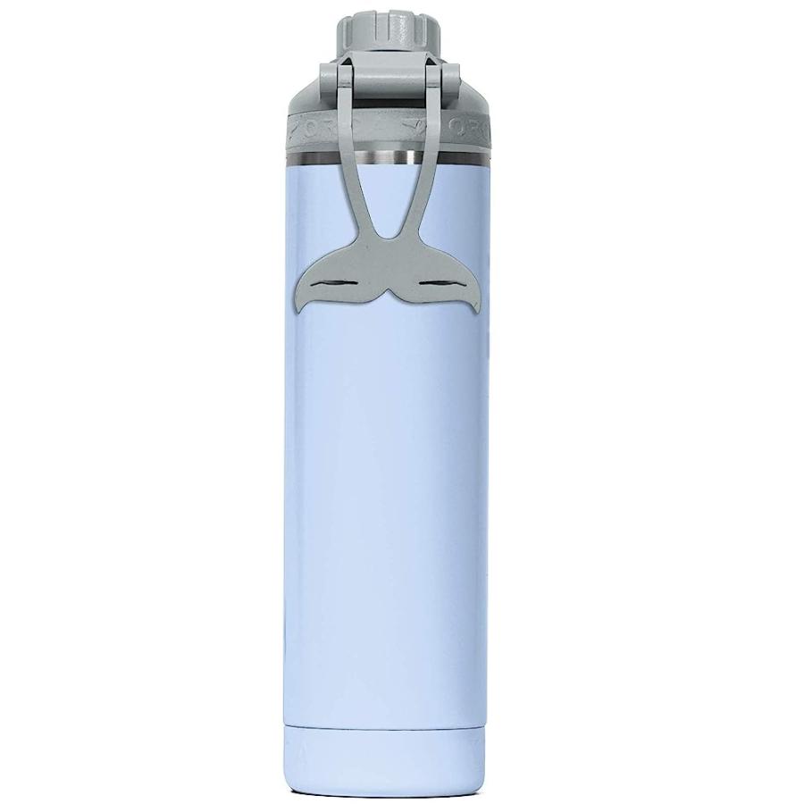 ORCA HYDRA 22 OZ. 18/8 STAINLESS STEEL INSULATED WATER BOTTLE, SCREW TOP SPORTS BOTTLE, POWDER COATED, WITH SILICONE GRIP WHALE TALE HANDLE, TOP | LES CREATIONS | 01