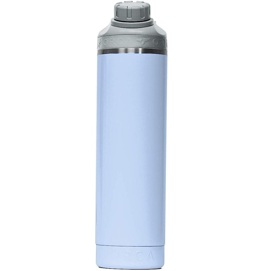 ORCA HYDRA 22 OZ. 18/8 STAINLESS STEEL INSULATED WATER BOTTLE, SCREW TOP SPORTS BOTTLE, POWDER COATED, WITH SILICONE GRIP WHALE TALE HANDLE, TOP | LES CREATIONS | 02