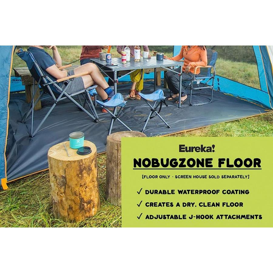 EUREKA! NOBUGZONE FLOOR ACCESSORY (COMPATIBLE WITH, BUT NOT INCLUDEDTHE NOBUGZONE SCREEN HOUSE TENT AND NOBUGZONE 3-IN-1 CAMPING SHELTERBOTH SOLD |  | 01