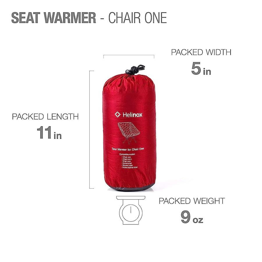 HELINOX SEAT WARMER INSULATED FITTED CHAIR COVER, CHAIR ONE, SCARLET/IRON | Helinox | 01