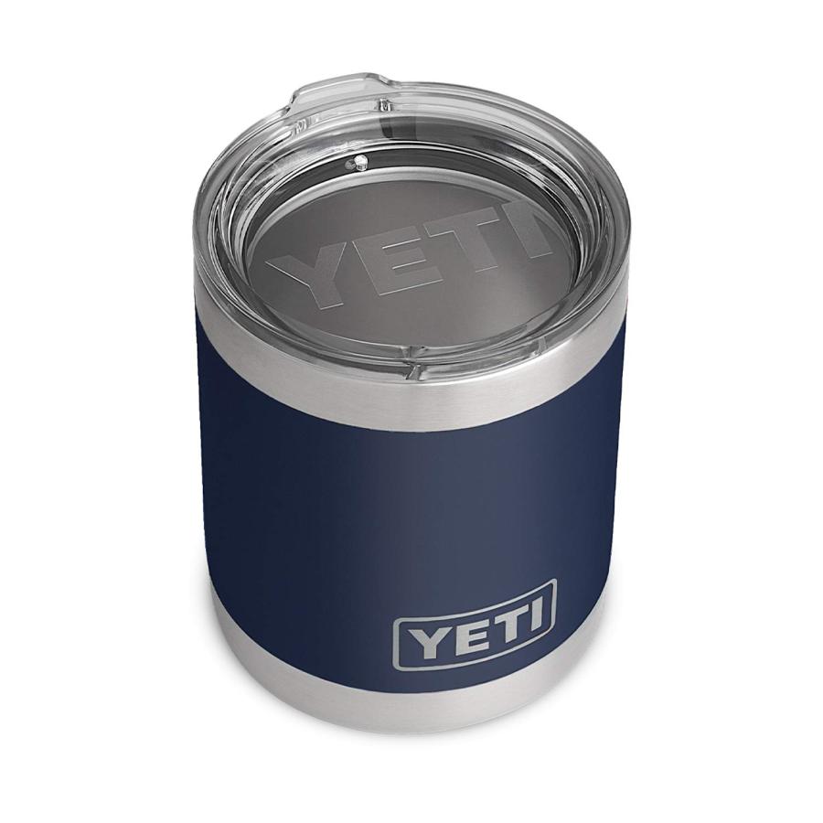 YETI Rambler 10オンス ローボール 蓋付き 真空断熱 ステンレス製、ネイビー | YETI