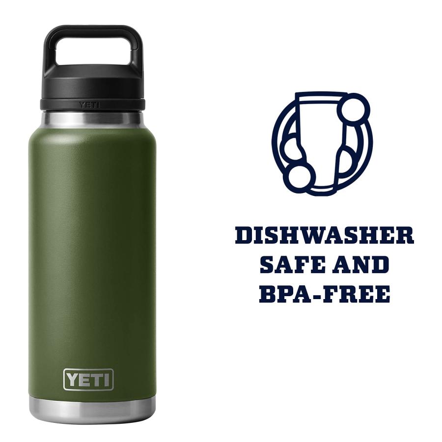 YETI Rambler 36オンス ボトル キャップ付き 真空断熱 ステンレス製、ハイランズオリーブ | YETI | 04
