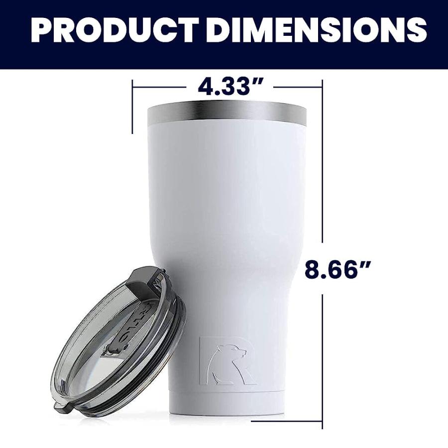 RTIC 30 OZ INSULATED TUMBLER STAINLESS STEEL COFFEE TRAVEL MUG WITH LID, SPILL PROOF, HOT BEVERAGE AND COLD, PORTABLE THERMAL CUP FOR CAR, CAMPIN |  | 01