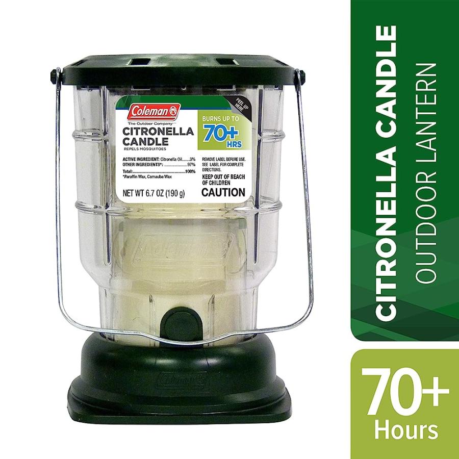 COLEMAN 70+ HOUR CITRONELLA CANDLE OUTDOOR LANTERN - 6.7 OZ, GREEN | Coleman | 01